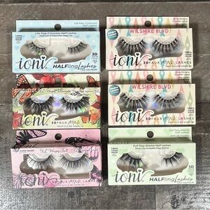 Lot Of 6 Toni Half Fling & 3D Faux Mink Eyelashes Lashes